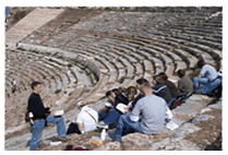 People sitting in ampitheater